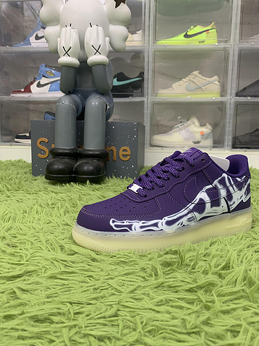 OG batch Nike Air Force 1 Low &#x27;07 QS Purple Skeleton Halloween CU8067-500