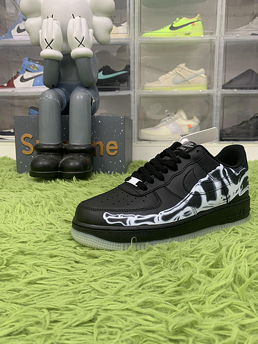 OG batch Nike Air Force 1 Low Black Skeleton Halloween BQ7541 001